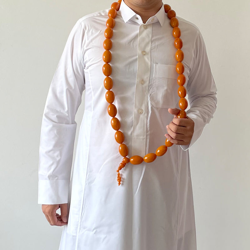 اكبر سبحة عندنا من مستكة لون برتقالي مسبحة فخمه