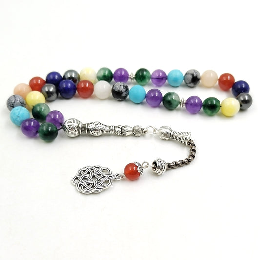 سبحة انيقة الاحجار الكريمة متنوعة 9 الانواع الاحجار