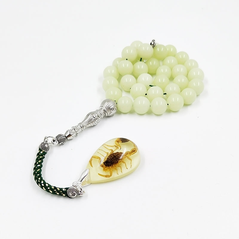 سبحة حجر مضيئ عقرب مضيئ حقيقي