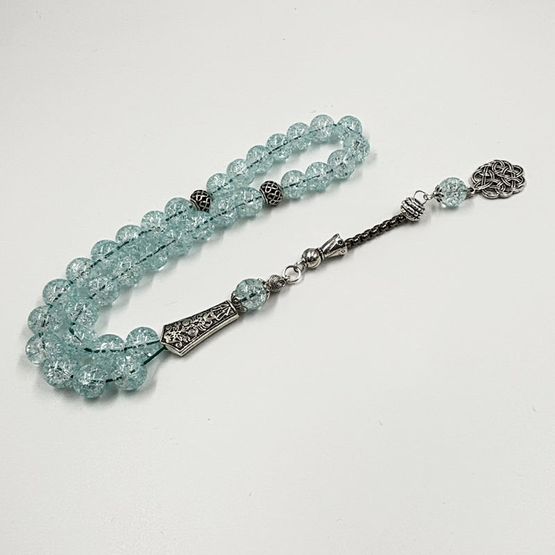 سبحة كريستال ازرق تصميم جديد للنساء