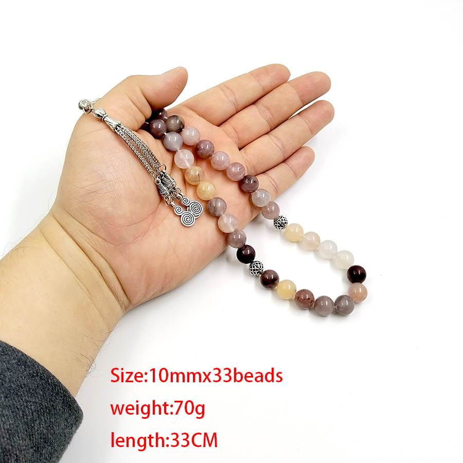 سبحة حجر كوارتز طبيعي