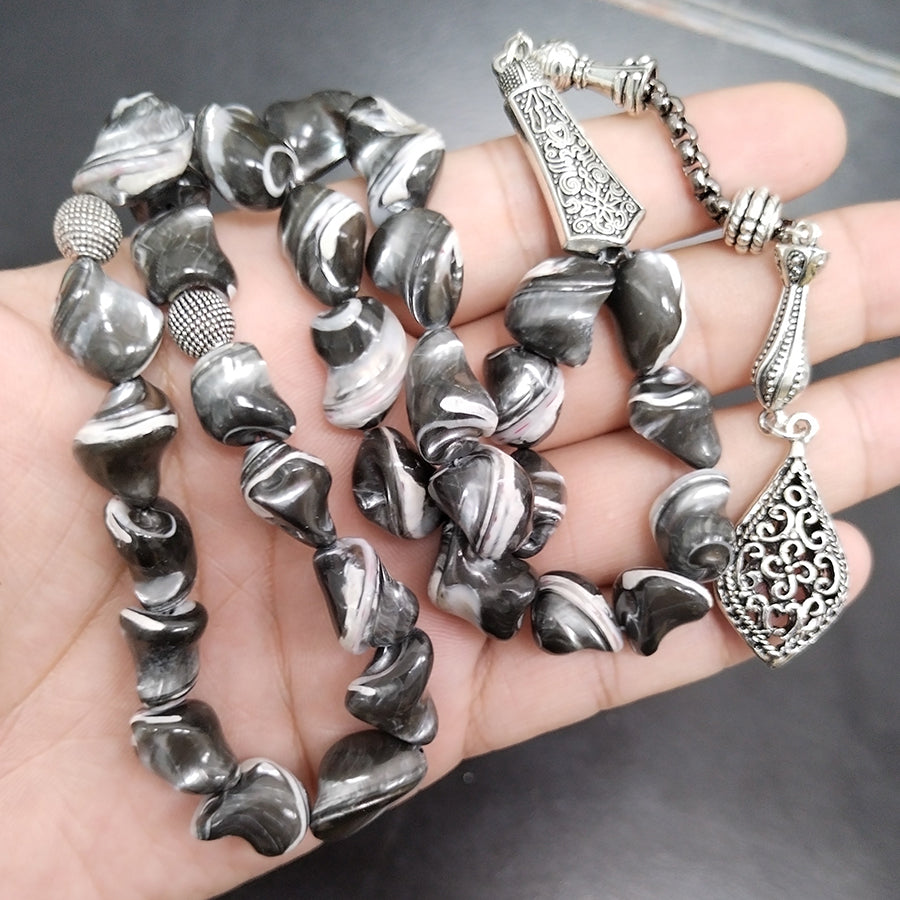 سبحة صدف بحري اسود طبيعية