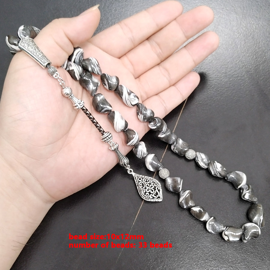 سبحة صدف بحري اسود طبيعية
