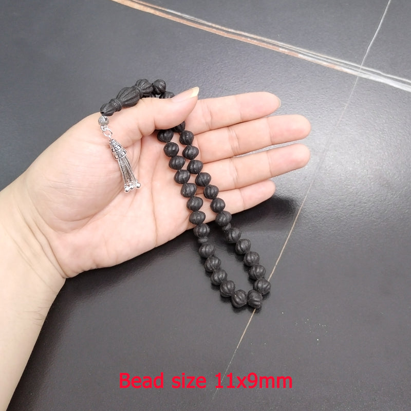 سبحة فواح تراب كبد الحوت مع شرابة فضة 925