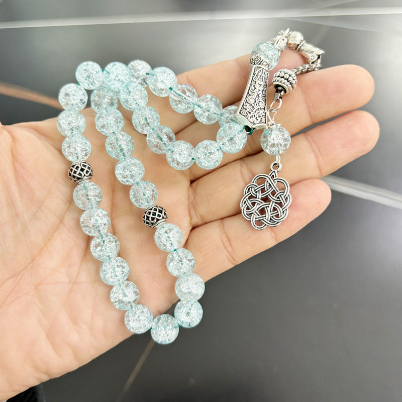 سبحة كريستال ازرق تصميم جديد للنساء