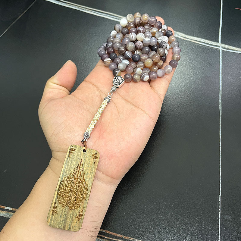 سبحة 99 حبه عقيق بوتسوانا طبيعي