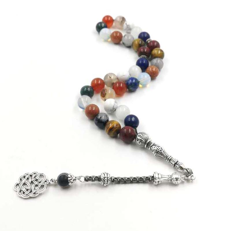Tasbih From 12 natural gemstones stone beads - Bashatasbih