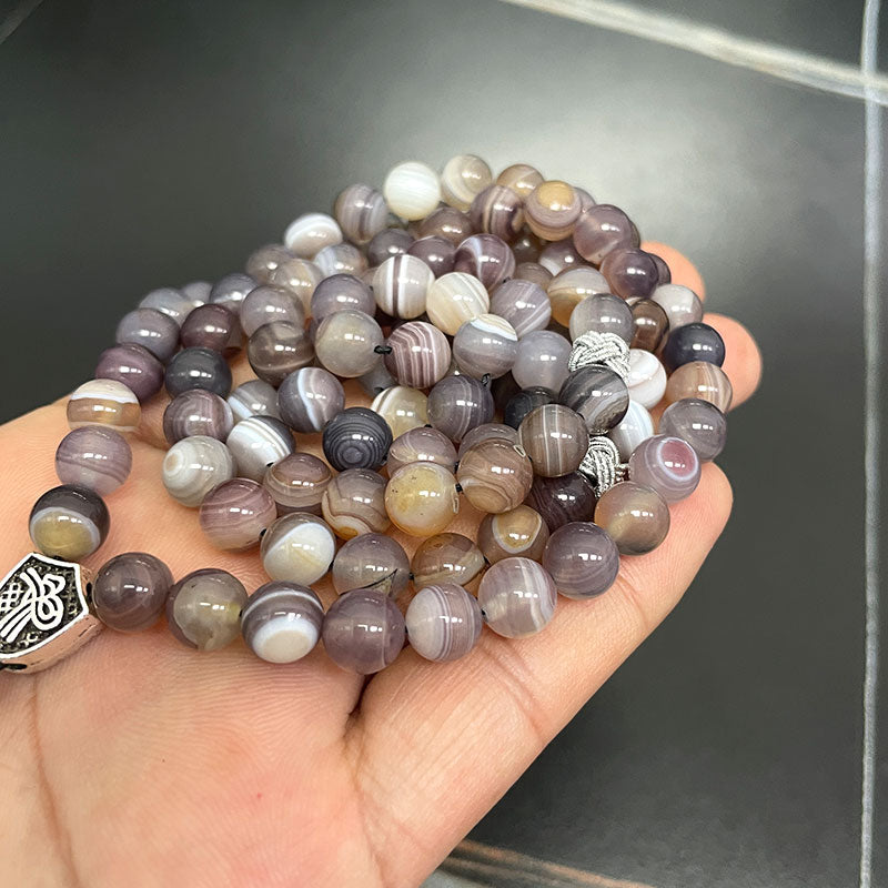 سبحة 99 حبه عقيق بوتسوانا طبيعي