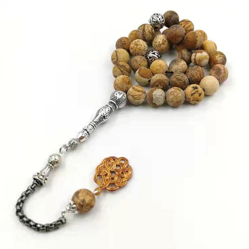 Natural JASPERs stone tasbih Muslim Bracelets Man's misbaha Gift prayer beads islam Jewelry Saudi arabia Fashion Accessories - Bashatasbih