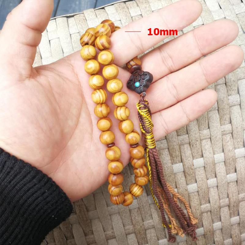 Beech And Ebony Wood Tasbih 33 66 99 Man's Misbaha Prayer Beads Wood Muslim Rosary back to the future Big Size Islam Rosary - Bashatasbih