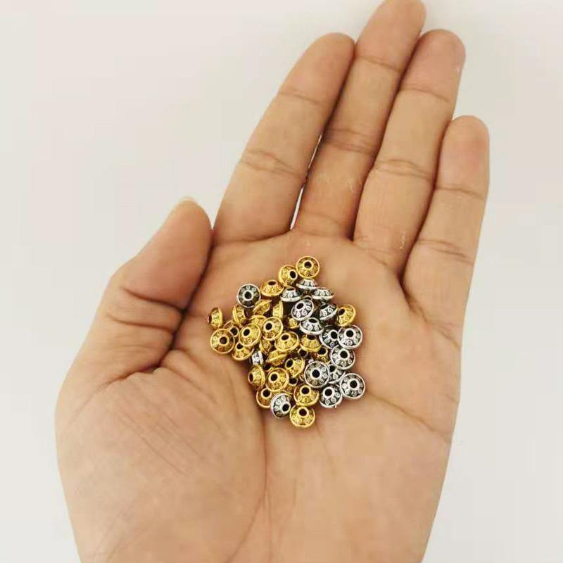 خرز فواصل لون فضي و ذهبي - Albashan