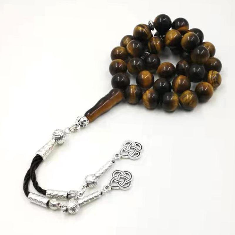 Natural Tiger eyes tasbih Muslim man misbaha prayer beads 33 66 99beads Arabic fashion Rosary - Bashatasbih