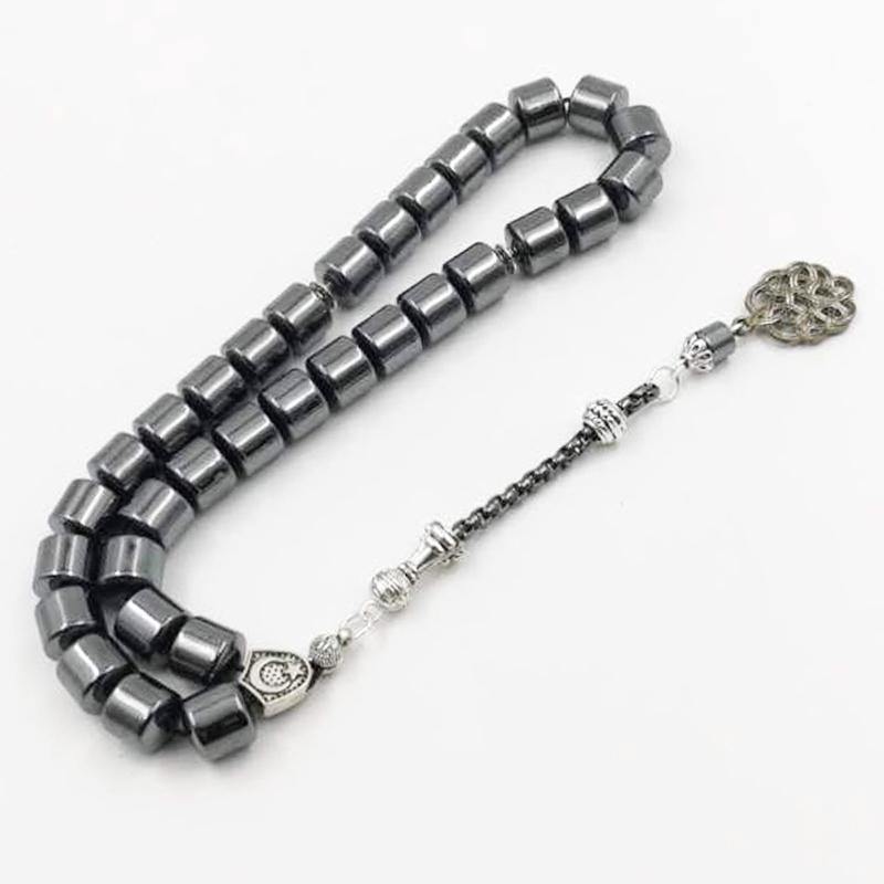 سبحة حجر هيماتيت مع طربزونة اسود - Albashan