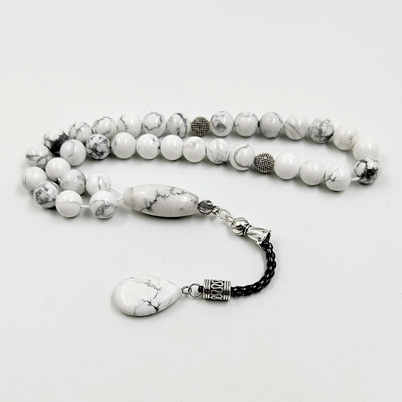 سبحة حجر هوليت طبيعي