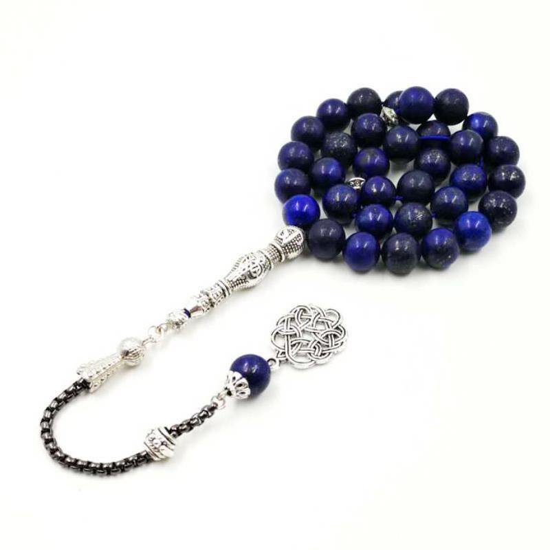 Lapis lazulis Rosary Muslim gfit For Ramadan Tasbih 33 66 99 Paryer beads Muslim misbaha Man's bracelets luxurious Rosary - Bashatasbih