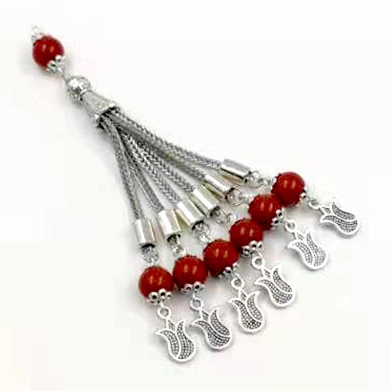 ستة سلاسل شرابة معدنية إكسسوارات السبحة مع خرزات الاحجار - Albashan