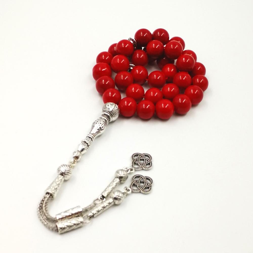 Women tasbih Muslim Lady Rosary Red prayer beads 33 66 99 beads Red stone Madam Ladies jewelry - Bashatasbih