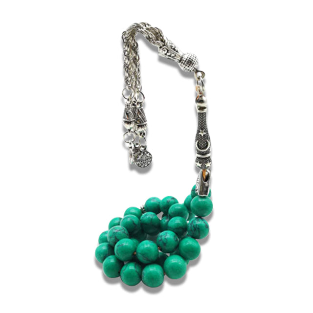 سبحة رجاليه حجر فيروز اخضر