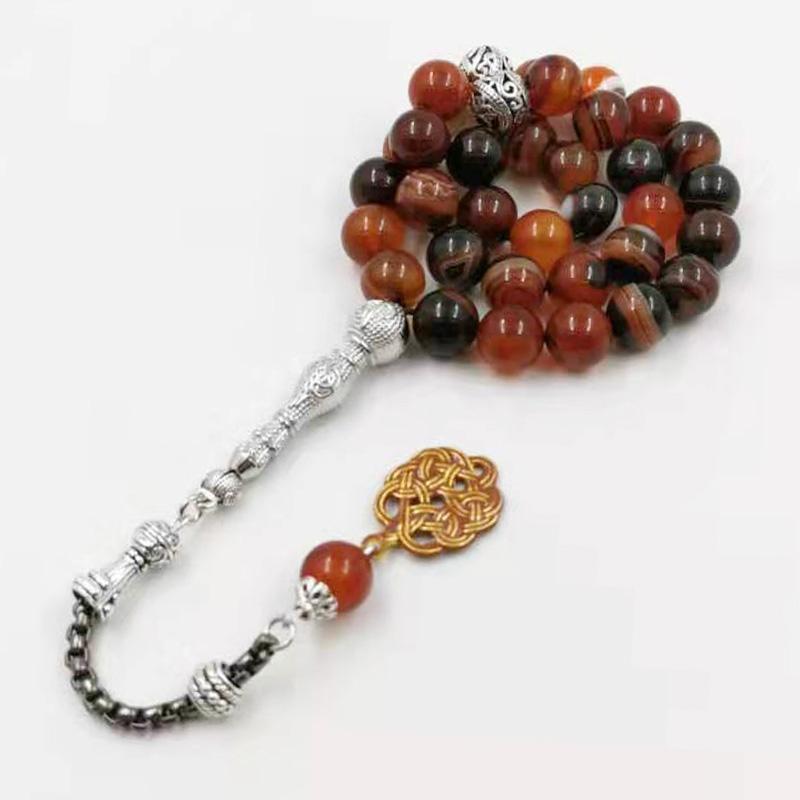2020 New style Tasbih Natural agates Man's Muslim rosary 33 misbaha arab fashion bracelet prayer beads masbaha Islamic Jewelry - Bashatasbih