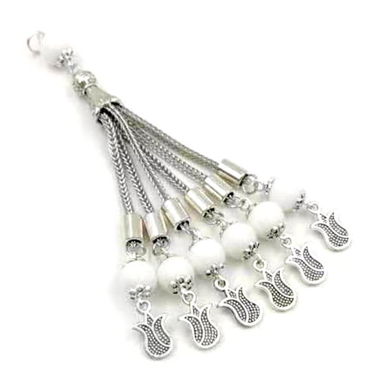 ستة سلاسل شرابة معدنية إكسسوارات السبحة مع خرزات الاحجار - Albashan