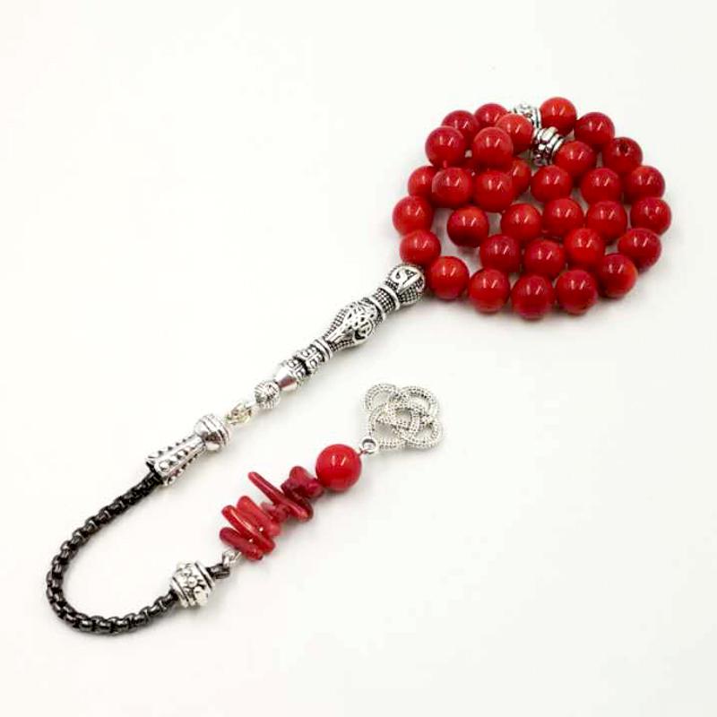 Women's Rosary Muslim Natural coral and coral reef tassel Tasbih Eid gift For wife Everything is new Fashion Women's Bracelets - Bashatasbih