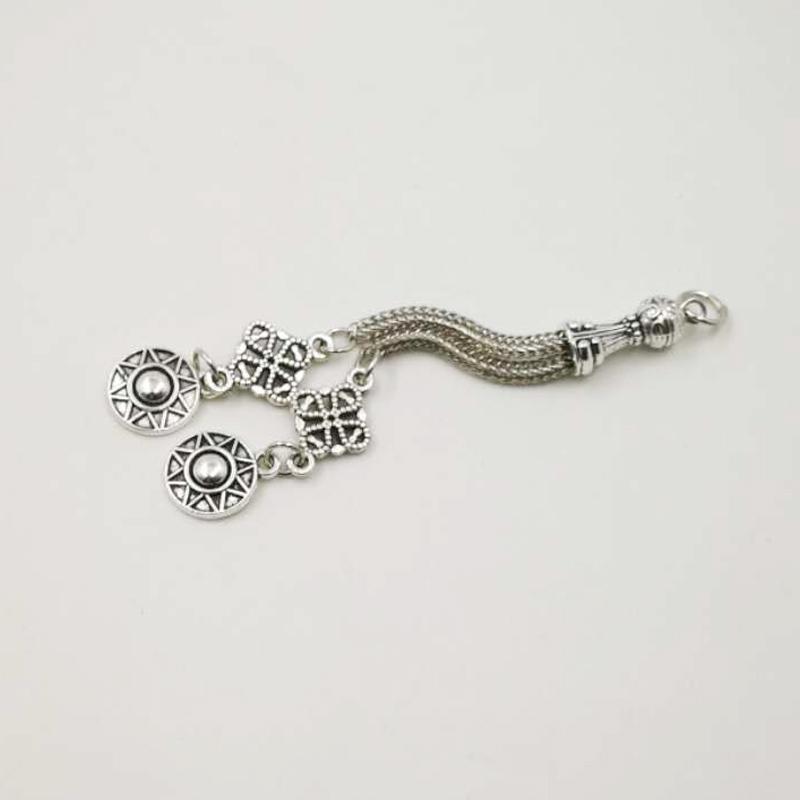 Metal Tasbih accessories tassels two chains 2019 style popular rosary tassel metal Misbaha Pendant - Bashatasbih