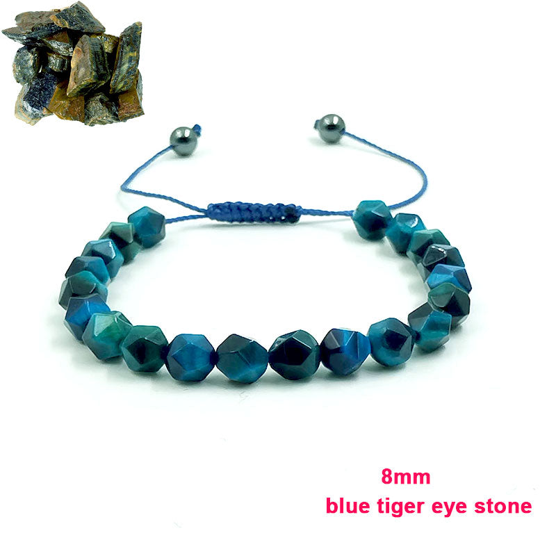 اساور حجر عين النمر ازرق الشكله معين