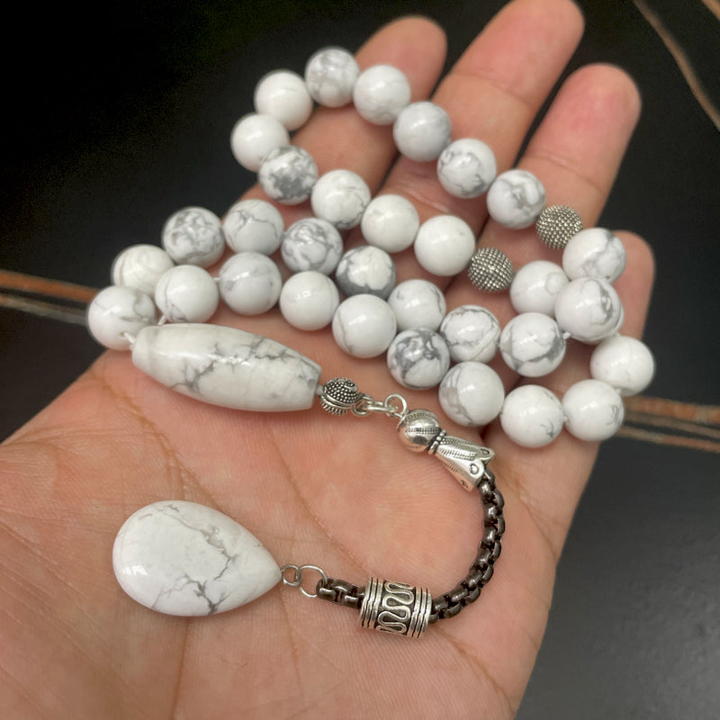 سبحة حجر هوليت طبيعي