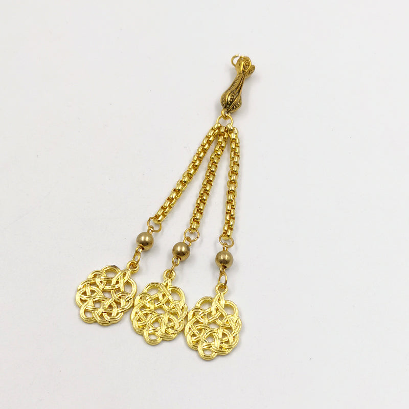 الاكسسوار السبحة ذهبيه شرابة طربزونة معدنية