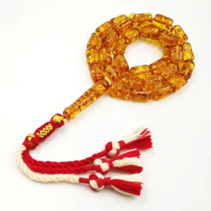Resin Tasbih 33 Beads Man's Resin Muslim rosary Cotton tassel Islam Fashion bracelet Arabic Misbaha - Bashatasbih