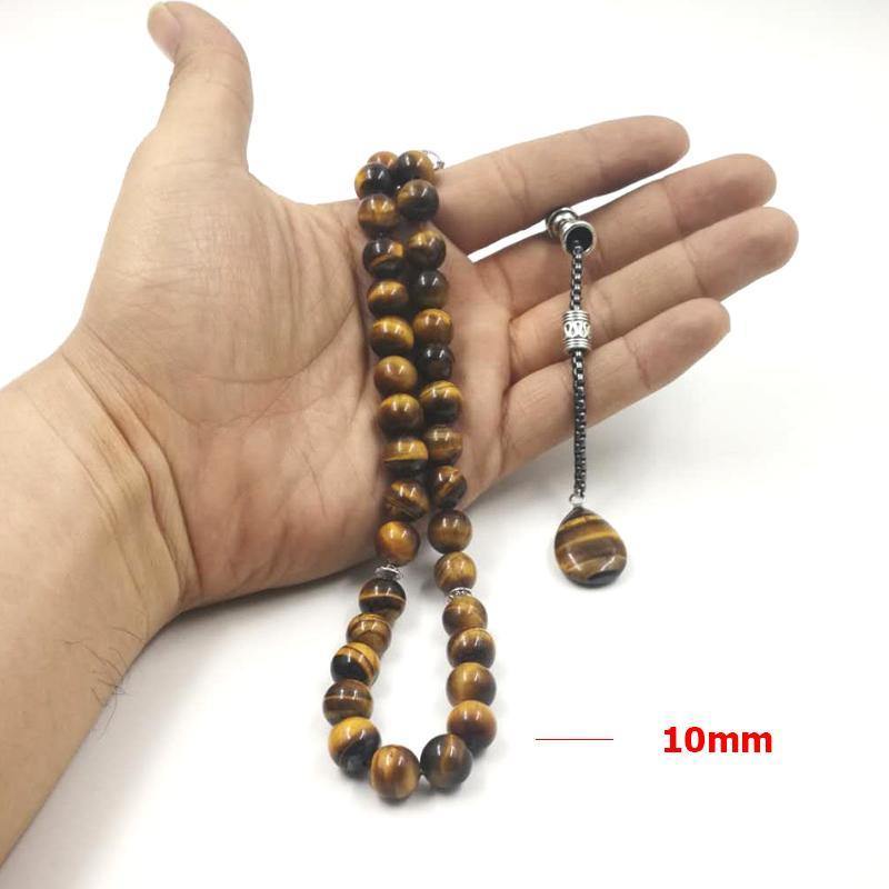 Tasbih 2019 style Tiger eyes natural stone rosary islam New style prayer beads 33 66 99 beads tasbih prayer - Bashatasbih