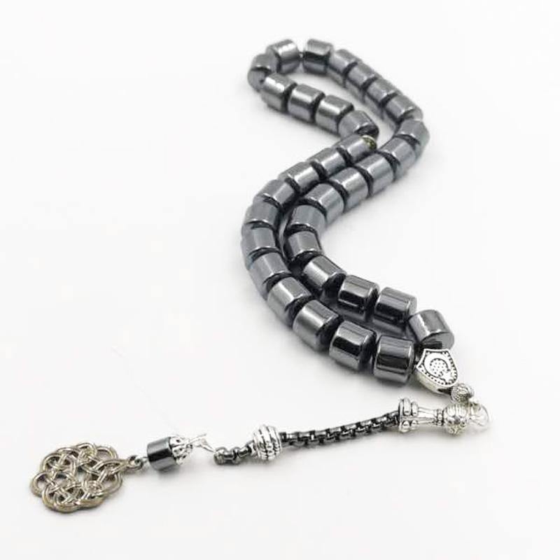 سبحة حجر هيماتيت مع طربزونة اسود - Albashan