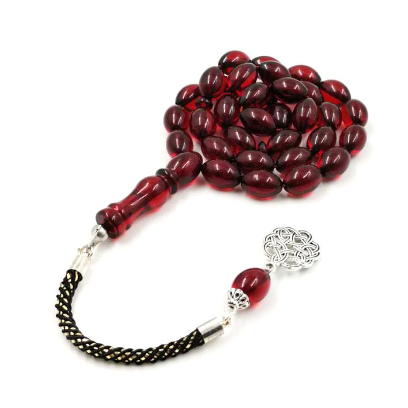 Red Resin Tasbih Muslim bracelet 33 bead rosary Red Bracelets Beads Tarbons tespih Men's 2019 New style Rosary - Bashatasbih