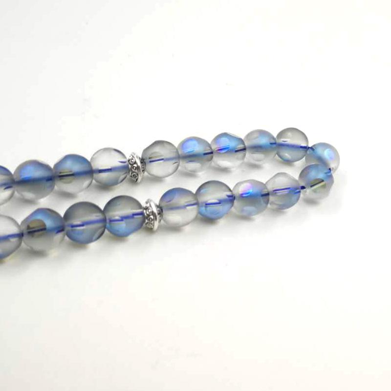 Blue tasbih Austria frosted crystal 33 45 66 99 beads gift for Eid rosary Muslim Bracelets islam prayer beads - Bashatasbih