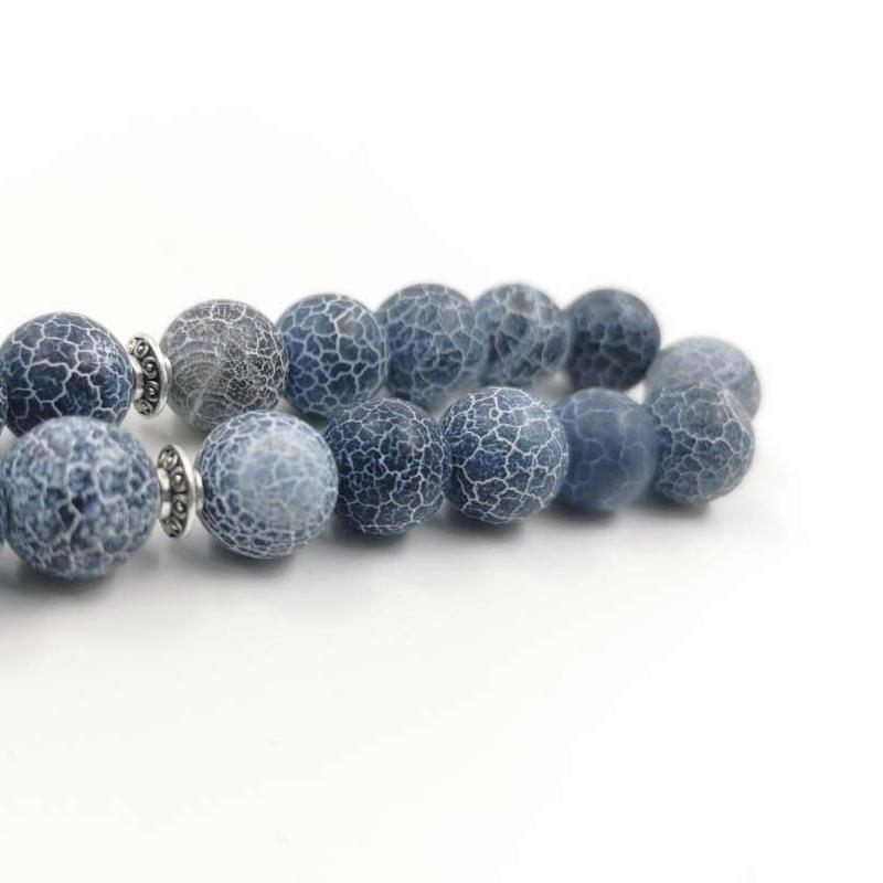 Tasbih Weathered agate stone with arabic metal tassel - Bashatasbih