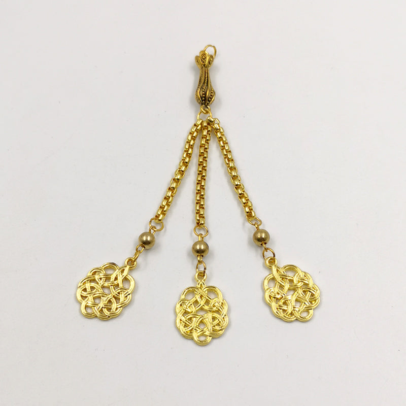 الاكسسوار السبحة ذهبيه شرابة طربزونة معدنية