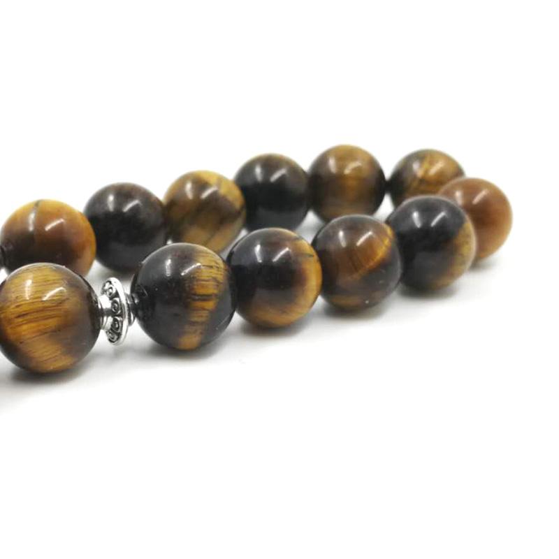 Man's Tasbih 2019 style Natural Tiger eyes With Special metal tassels rosary islam prayer beads 33 66 99 beads latest style - Bashatasbih