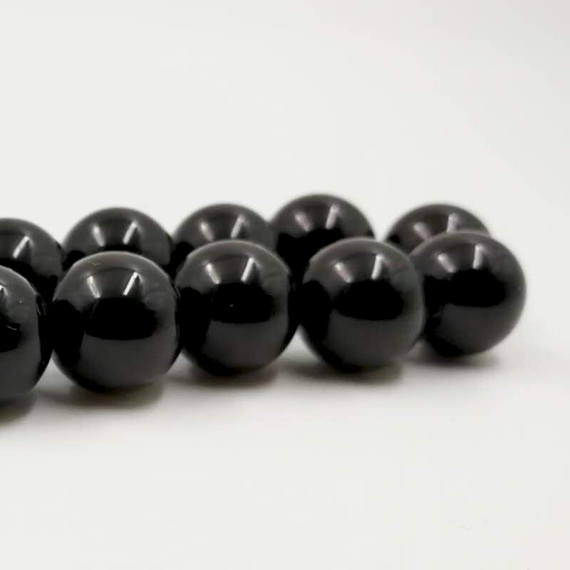 Tasbih black agate stone with tassel of name - Bashatasbih