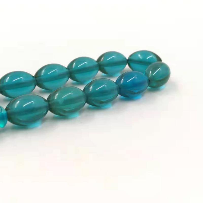 Blue Resin Tasbih 33 Beads Muslim rosary Metal tassel Islam Fashion bracelet Arabic Misbaha - Bashatasbih