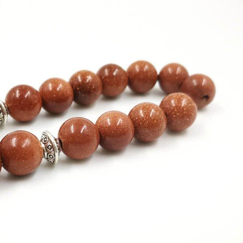 New style tasbih Natural Goldstone STONE Tesbih 33 45 66 99 prayer beads unique design misbaha tassels Muslim rosary - Bashatasbih