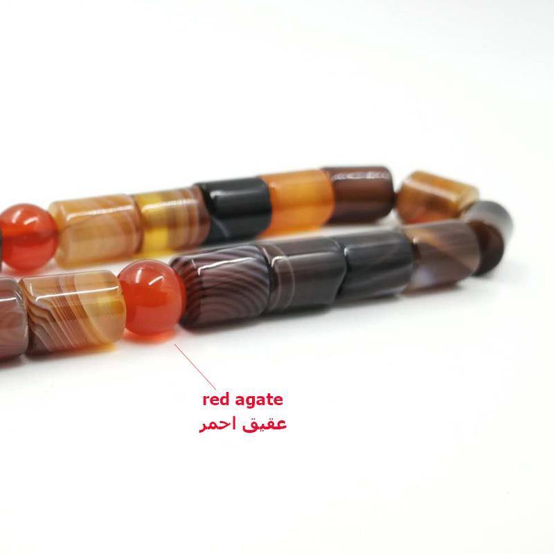 Natural Brazilian agates tasbih 33 Luxury Rosary Muslim Eid Ramafan gfit Men's high quality jewelry bracelet Misbaha - Bashatasbih