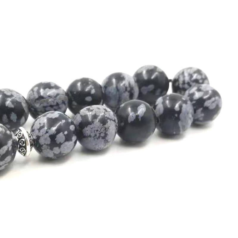 Natural Import Obsidian Man's Tasbih rosary Rare stone 33 Muslim misbaha Matel pendant Islam prayer beads bracelet Eid gift - Bashatasbih