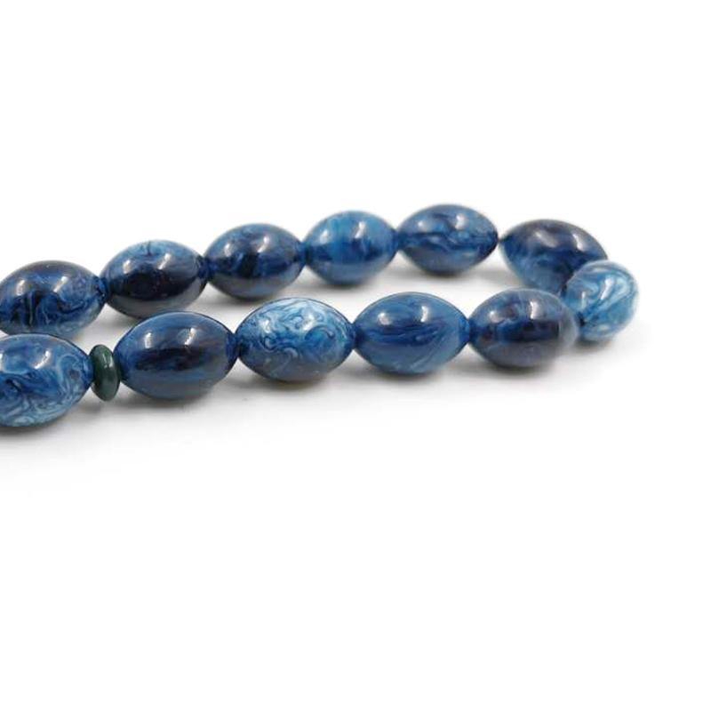 New Blue Tasbih Muslim man bracelet 33 prayerbeads leather tassel islamic arabic fashion rosary Kuwait 99 Misbaha Rosary - Bashatasbih