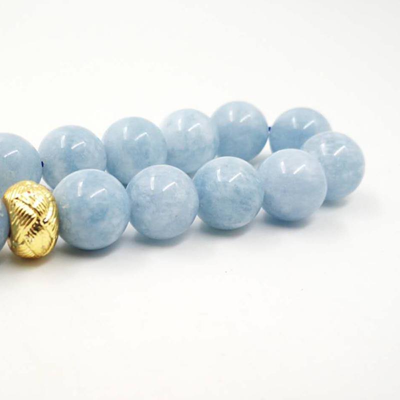 Natural Aquamarines stone New Style tasbih Bracelets Man's misbaha Special islam Gift for muslim 33 45 66 99 gold prayer beads - Bashatasbih