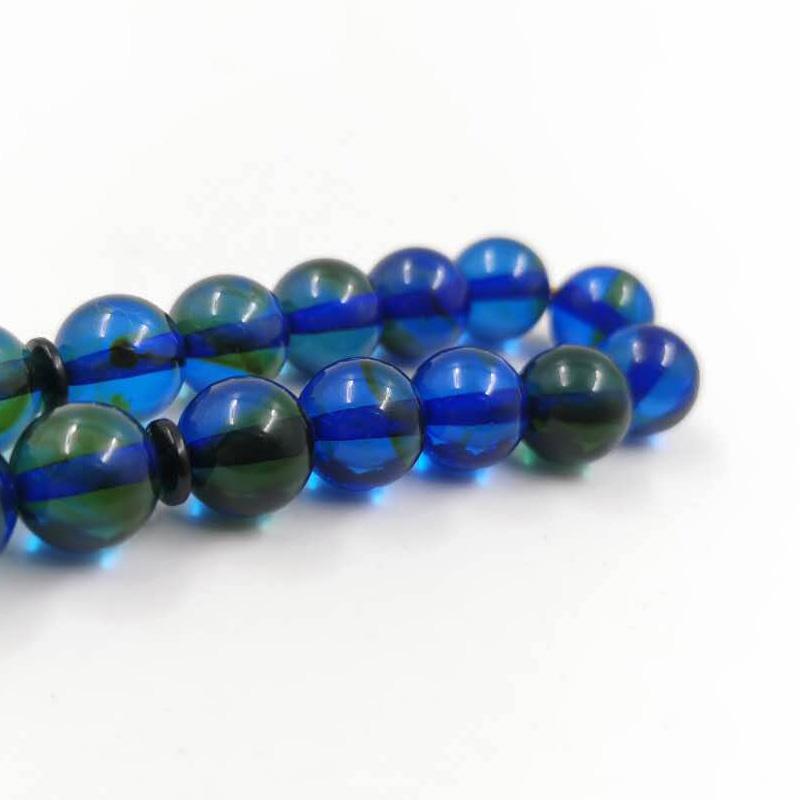 Green with Blue Resin Tasbih Muslim 33 45 66 99 prayer beads Islamic Man's Green Accessories jewelry Misbaha Arab Bracelets - Bashatasbih