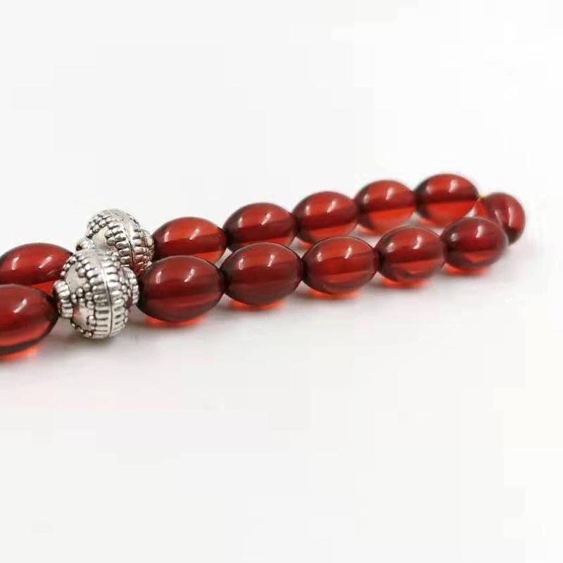 Red Resin Tasbih 33 45 51 66 99beads Man Muslim rosary Turkey style Bracelets New Fashion Islamic Misbaha Saudi arabia Eid gift - Bashatasbih