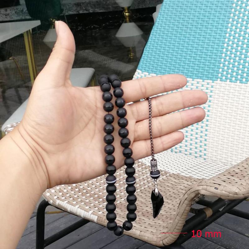 Crystal Tasbih and agates tassel Popular style Black Crystal Muslim prayer beads 33 66 99Misbaha beads Islam Rosary Islamic gift - Bashatasbih