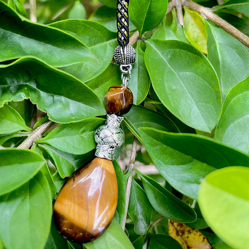 سبحة رجاليه حجر عين النمر طبيعي شكله المعين