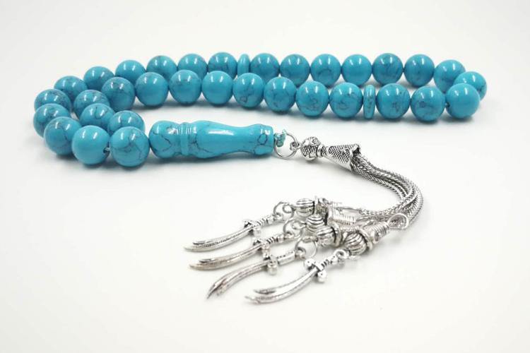 سبحة حجر فيروز ازرق - Albashan