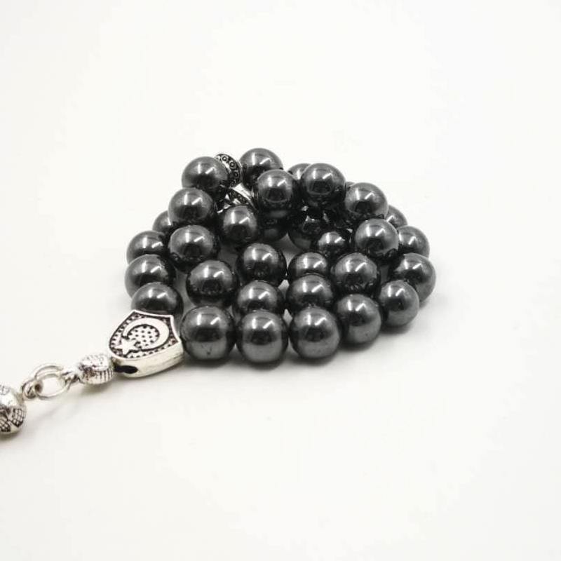 Man's Tasbih Natural stone Hematite Metal tassel Cheap price and good quality prayer beads 33 66 99beads Islam stone Rosary - Bashatasbih